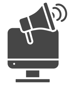 picture of a desktop with a bullhorn